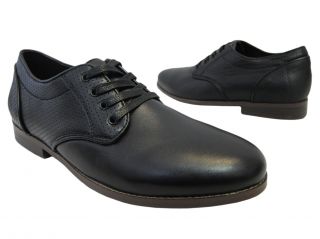 Generic Surplus Mens Ledger Low FG Leather M14LDG03 Black Dress Shoes