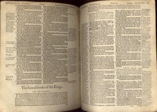 1580 Geneva Black Letter Bible Leaves RARE Bi Folio Title 2nd Kings
