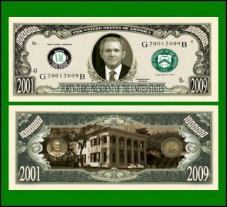 our 43rd president george w bush dollar bill