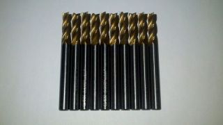 10x) GARR 1/4 Carbide End Mills  Used Condition