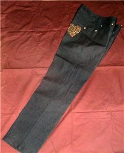 St John Embellished Pocket Black Denim Stretch Jeans Yellow Label by