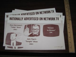  Grocery Store Shelf Talker Display Dave Garroway Jack Paar TV