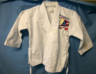  Shirt TAEKWONDO Martial Arts WHITE Karate GI Uniform Outfit CHILD Sz 0