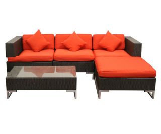 Key West Outdoor Luxury Wicker Patio Furniture Sectional Set