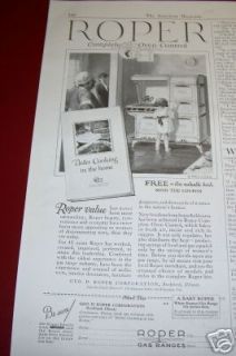 1926 Antique Roper Kitchen Range Gas Stove Ad