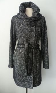 GERARD DAREL Grey / black tweed mohair & alpaca blend coat FR 40 , UK