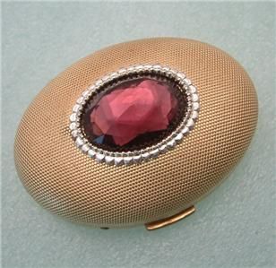Vintage Germaine Monteil Purple Jeweled Oval Compact