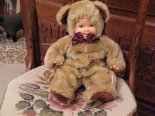Anne Geddes Doll Boy Bear 1991 Plaid Bow Collectible Co