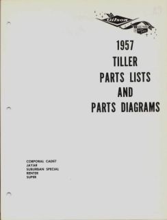 1957 Gilson Tiller Illustrated Parts List Diagrams