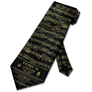  Music Notes of TOSCA Di G. Puccini 100% SILK Handmade Mens NeckTie