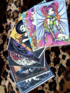 Gothic Roller Derby Skate Girl Fae Art OOAK ACEO Darby