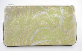 Glenda Gies Green Metallic Clutch Handbag