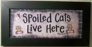  Cats Live Here Sign Personalized Framed Print Great Gift for Pet Lover