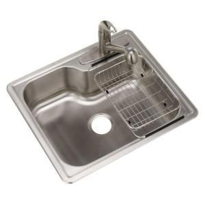 Glacier Bay All in One Top Mount Single Bowl Kitchen Sink Faucet