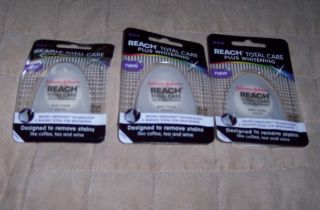  REACH TOTAL CARE PLUS WHITENING MINT DENTAL FLOSS REMOVES STAINS