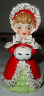 Geo Lefton Bell Girl 1956 Adorable Christmas Figurine Old Fashioned