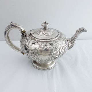 Sterling Silver Teapot c 1865 by Marshall Sons Edinburgh Scotland