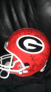 2012 Georgia Bulldogs Dawgs team signed Football HELMET  CERTIFICATE