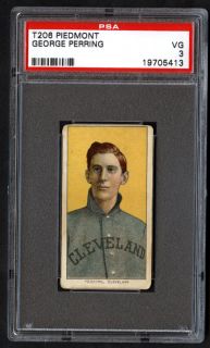 George Perring 1909 1911 T206 Cleveland PSA 3 VG Piedmont 350 25