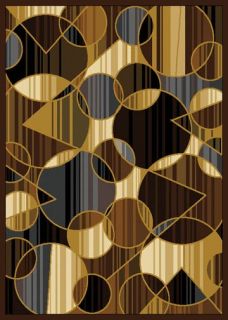 Modern Abstract Geometric Shapes 5x8 Black Area Rug Actual 5 2 x 7