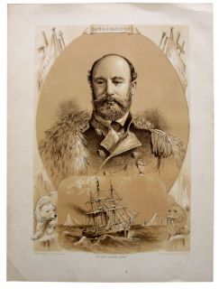 1877 Original Lithograph   GEORGE S NARES   HMS ALERT British Arctic