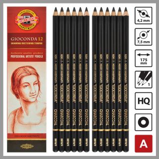 Koh I Noor 12 Gioconda Charcoal Pencils 8810 2