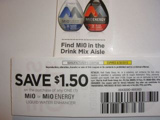 10 COUPONS 1 50 on ANY 1 MIO OR MIO ENERGY LIQUID WATER ENHANCER Exp 6