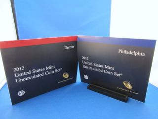 2012 US Mint Set 28 coins P & D Gem Uncirculated COA, Pres $1 Series