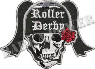 Roller Derby Skull Patch Girls Skate Iron On