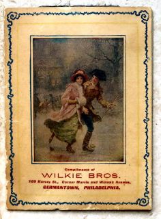 Old 1908 Germantown Phila PA Calendar Sewing Needle Kit Wilkie Bros