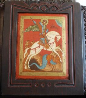  Orthodox Byzantine Saint George Agios Georgios Handpainted Icon