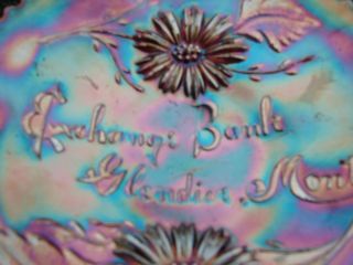   ADVERTISING PLATE EXCHANGE BANK GLENDIVE MONT WOW Carnival Glass