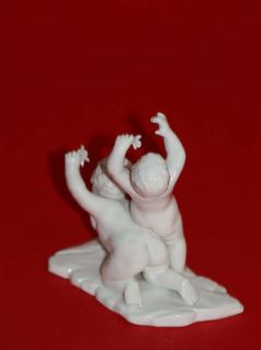 KPM Porcelain Figurine Playing Putti Cherubs