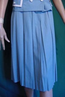 Vintage 60s Gloria Swanson Blue 2 Piece Dress 16