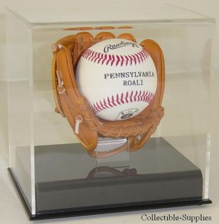 Deluxe Acrylic Mini Baseball Glove Baseball Display Case Holder
