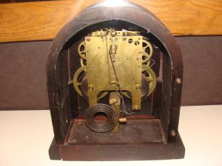 Vintage Gilbert Wooden Mantel Clock Case Movement Spares Restoration