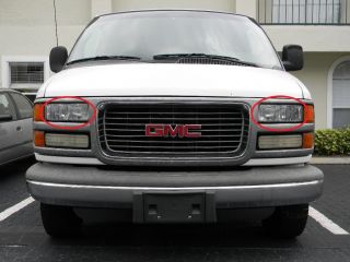 1996 2002 Chevrolet Express GMC Savana Van Pair of Headlights
