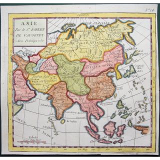 Asia Korea Japan Asie Antique Map Vaugondy 1750