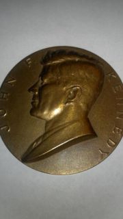 Bronze Coin Big Medal Inauguration 1961 Signed Gilroy Roberts