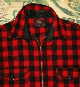 Vtg 60s Johnson Wool Plaid Hunting Pullover Jacket Large L