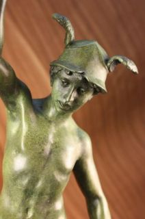 Giambologna Flying Mercury Green Patina Bronze Statue