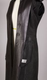 Elegant Gianni Versace Lambskin Leather Dress Trench Coat Sz 42