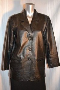Sz 6 Petite Margaret Godfrey Black Leather Jacket