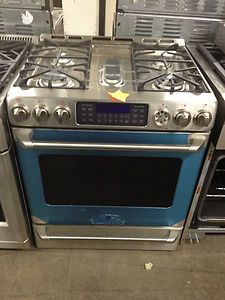 GE Cafe 30 Inch 5 Burner Double Oven Gas Range (Color Stainless Steel