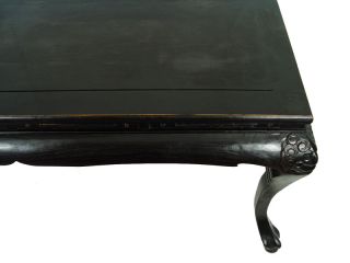 Chinese Antique Black Lacquer Library Dining Table 4M25