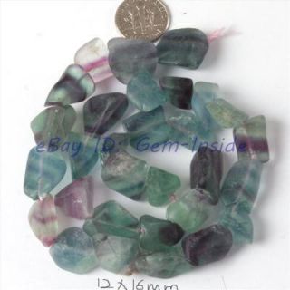 12x16mm Crude Natural Fluorite Loose Gemstone Beads15