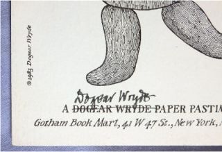 Signed Edward Gorey Mercurial Bear Cutout Paper Doll Gotham Fine 1983