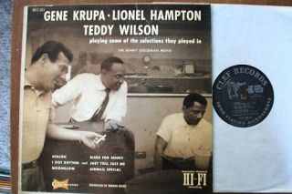 Gene Krupa Lionel Hampton Teddy Wilson Clef MG C 681 LP