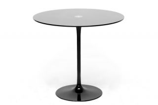 Odensa Black Glass Modern Bistro Table Bistro Glass Side Table RT 526