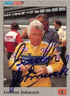 Gordon Johncock 1991 All World Indy Signed Card Auto